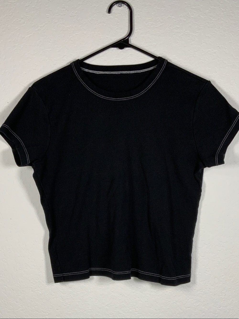 Los Angeles Apparel Black Tee with White Contrast Stitching